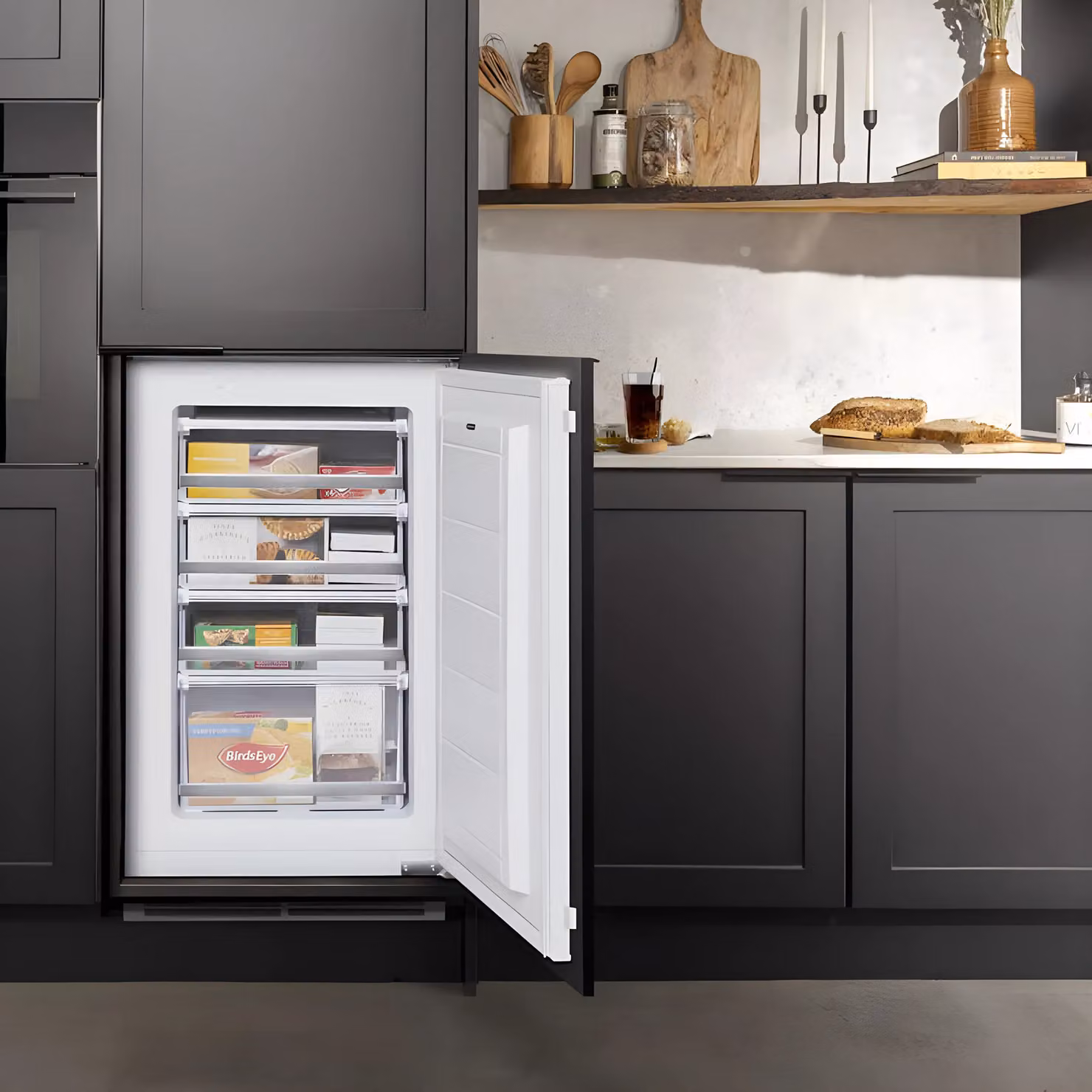 Caple RiF893 Fully Integrated Upright Freezer in White, 77L Capacity, E Energy Rating – 2