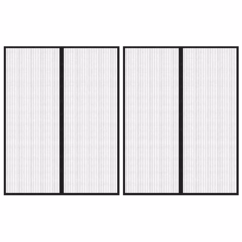 Berkfield Home Insect Door Curtains, 2 Pack, Black, W: 160 cm, H: 230 cm – 1