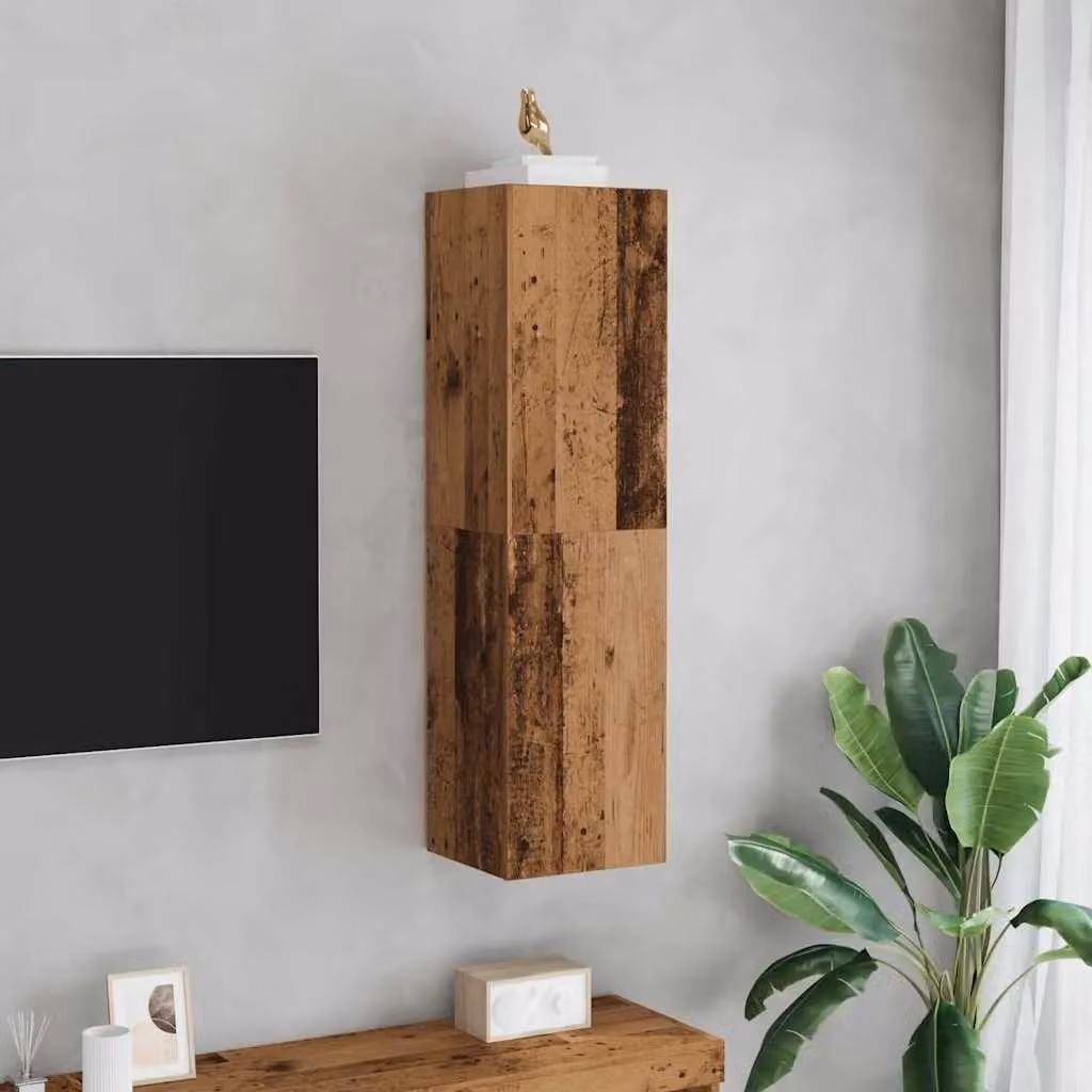 Berkfield Home Modern TV Cabinet in Brown, W/D/H: 30.5 x 30 x 110 cm