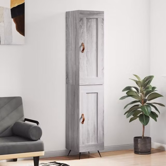 Berkfield Home Grey Sonoma Highboard W/D/H: 34.5 x 34.5 x 180 cm – 1