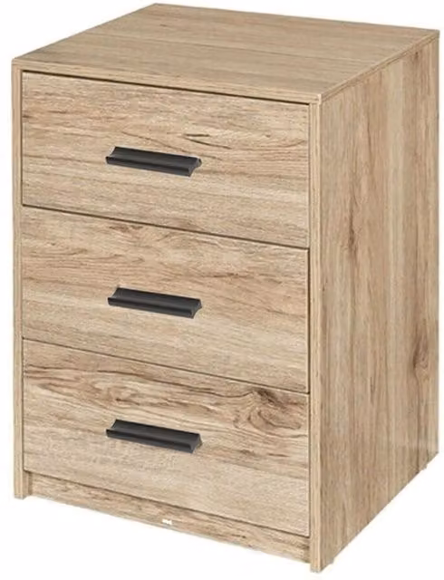 URBNLIVING Modern Wooden Bedside Cabinet in Brown