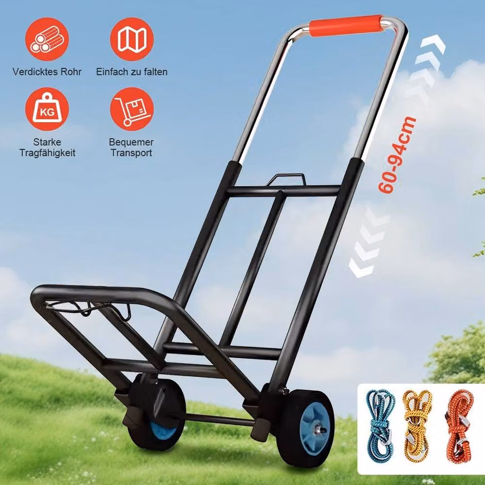 KORVIXA Barrow Heavy Duty Iron Hand Trolley in Black – 2