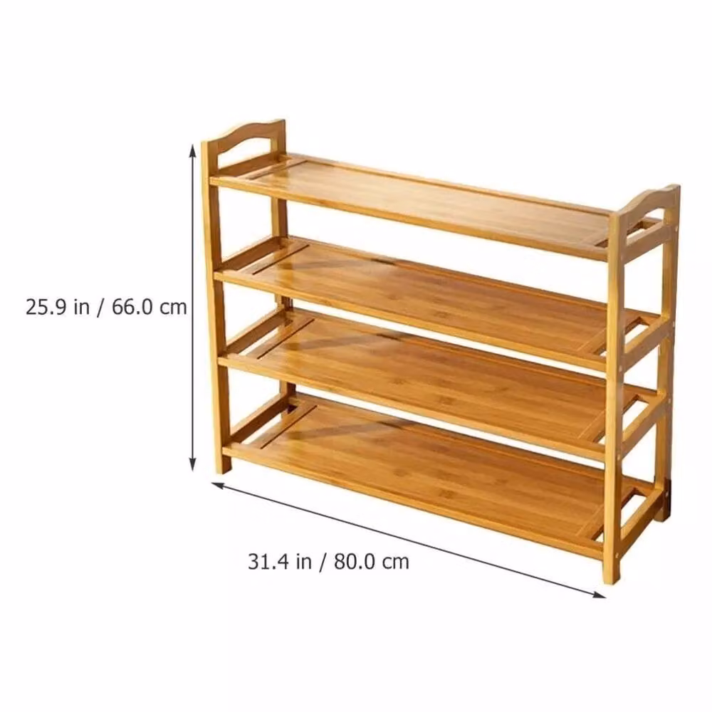 PAWNORA 4-Tier Natural Wood Shoe Rack – 2