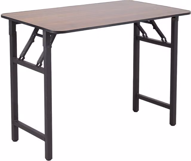 Livingandhome Folding Table with Double Spring Mechanism in Walnut