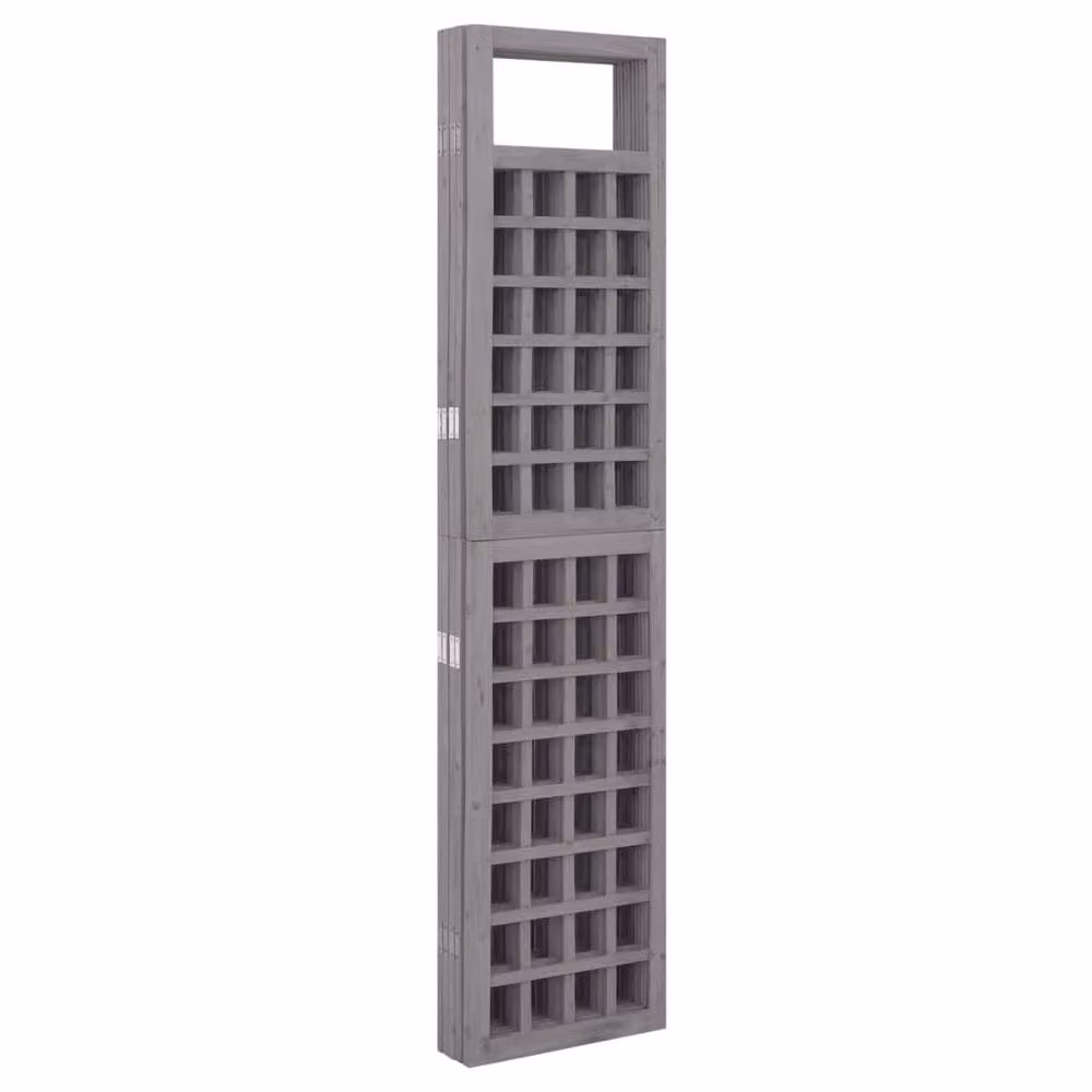 Berkfield Home 5-Panel Solid Fir Wood Room Divider Trellis in Grey, W/H: 201.5 x 180 cm – 3