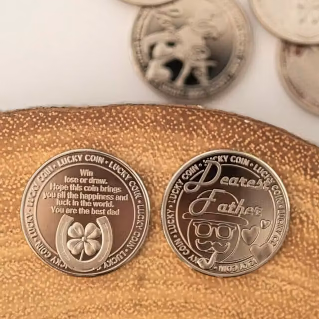 Marco Paul Silver Dearest Father Lucky Coin Keepsake for Adults