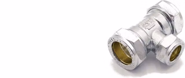 Prima Plus Silver Chrome Compression Reduced Tee Brass Fitting