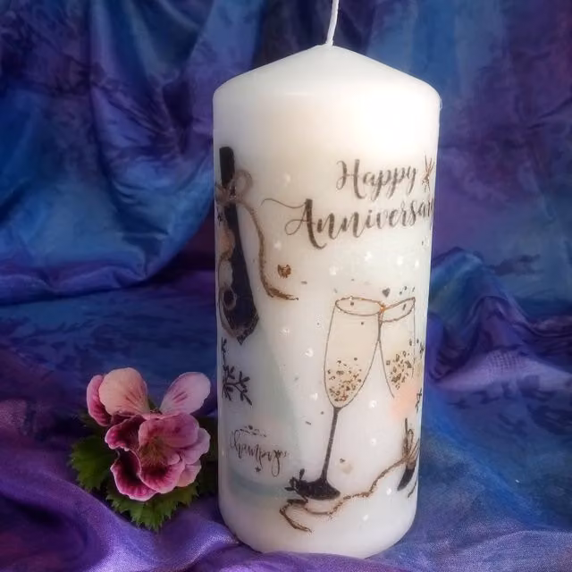 Viki Wishes White Round Pillar Candle for Anniversary Tabletop Decor