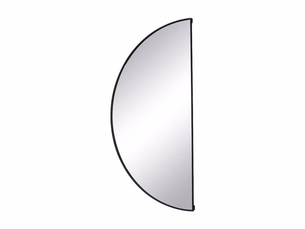 Vente-unique Gavra Half-Circle Design Metal Wall Mirror in Black, W: 50 cm, H: 100 cm – 2