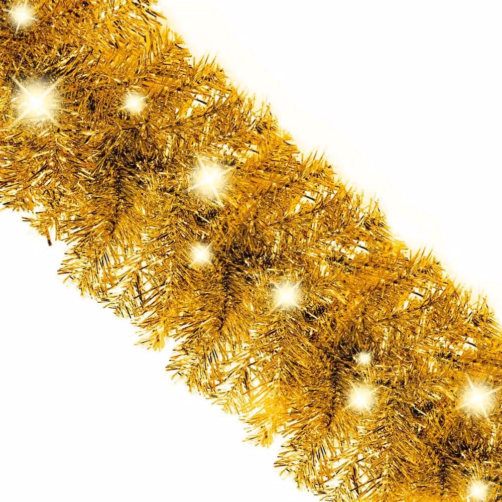 Berkfield Home Christmas Garland with LED Lights, 5 m, Gold – 3