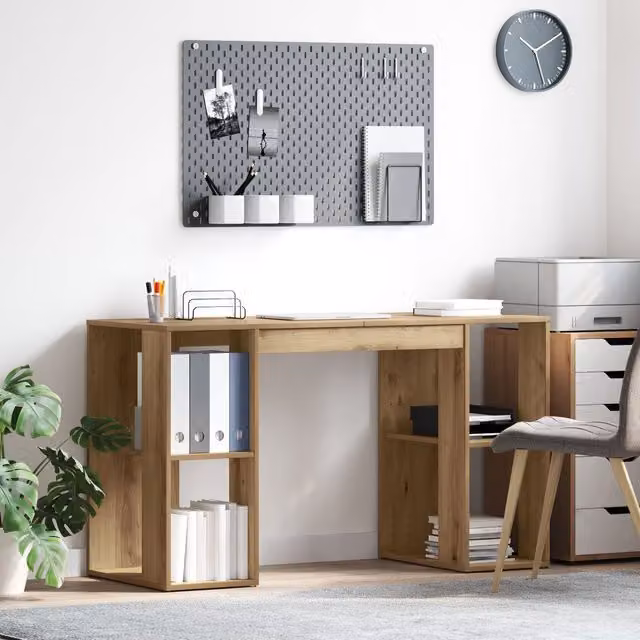 Berkfield Home Artisan Oak Writing Desk in Brown