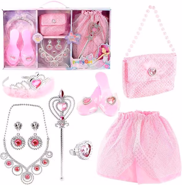 The Magic Toy Shop Pink Princess Dress Up Set for Girls