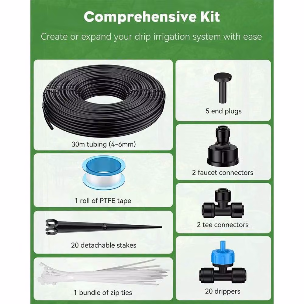Hinsinc Automatic Drip Irrigation Watering Kit in Black, 30m – 2