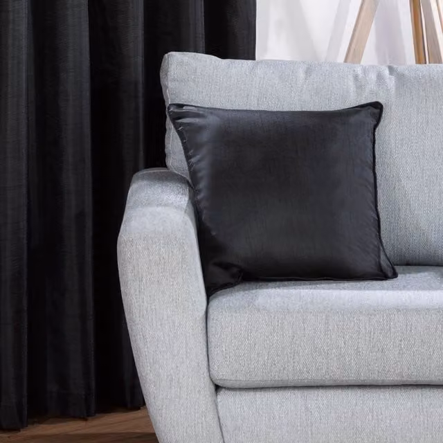 Rapport Home Sophia Silk Square Cushion Cover, Black, W/D/H: 45 x 45 x 1 cm