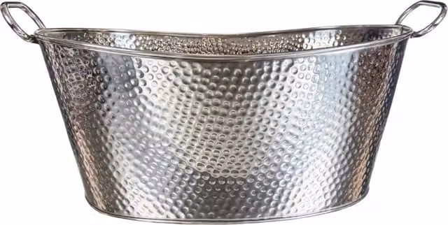 Buckingham Hammered Stainless Steel Multi-Purpose Ice Bucket and Beverage Tub, 19 l, Silver