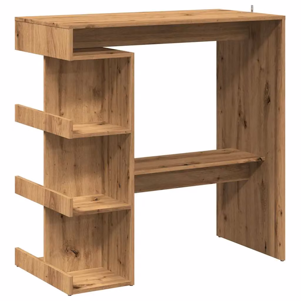 Berkfield Home Bar Table with Storage Rack in Artisan Oak Brown, W/D/H: 100 x 48 x 101.5 cm – 2
