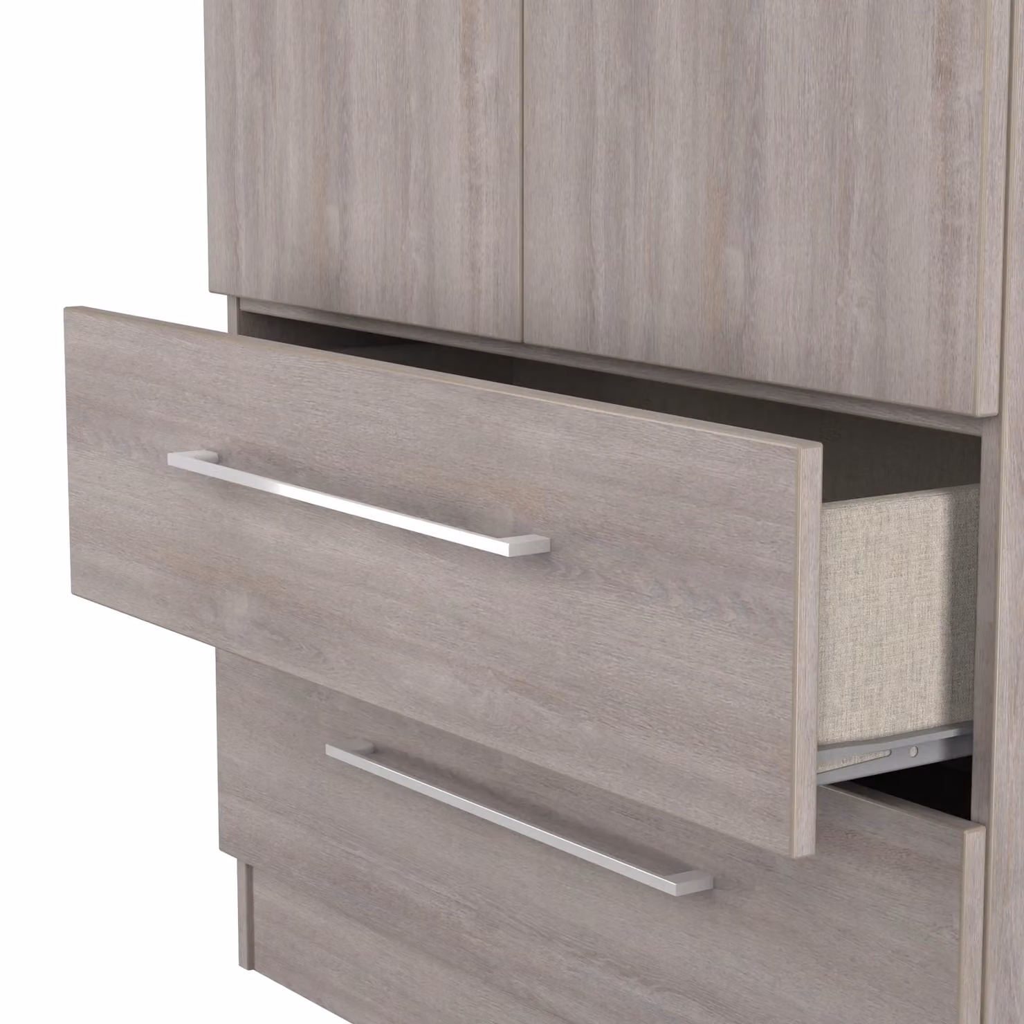 Ready Assembled 2 U Gloucester 2 Door 2 Drawer Wardrobe in Light Grey – 3