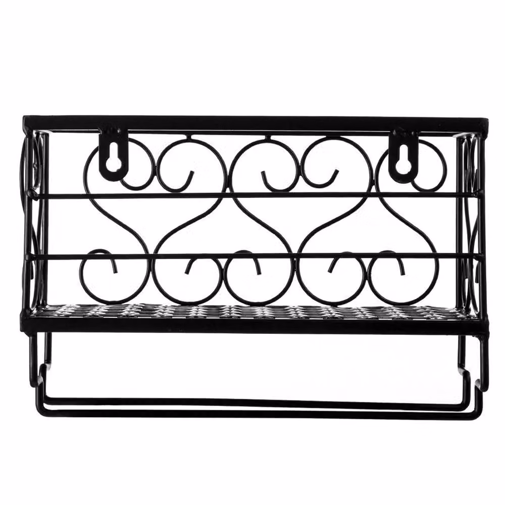 Kelvenix Matt Black Metal Wall Mounted Wine Glass Rack Shelf – 5