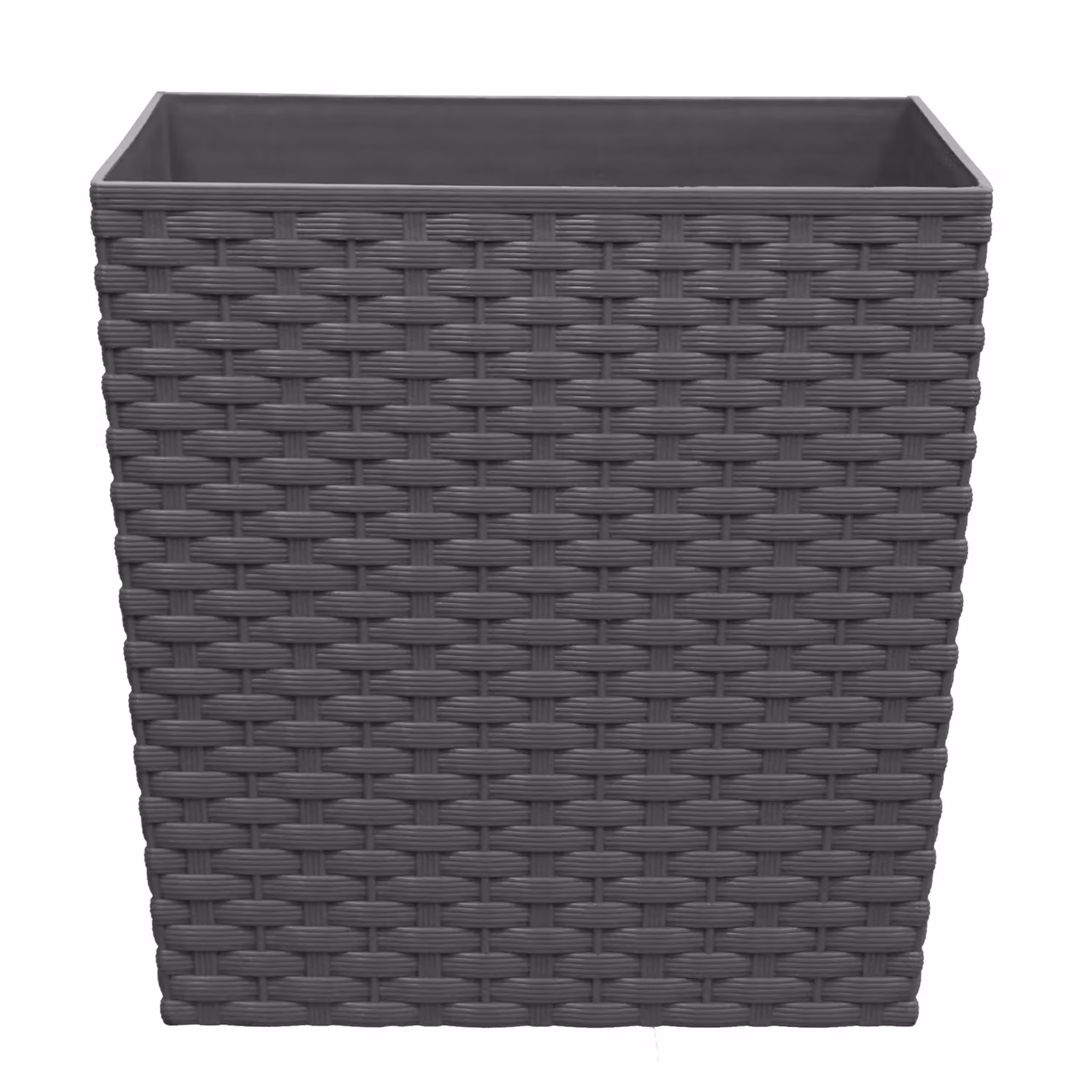 Simpa Cubie Rattan Plastic Planters, Set of 2, Grey, 7 Litre – 2