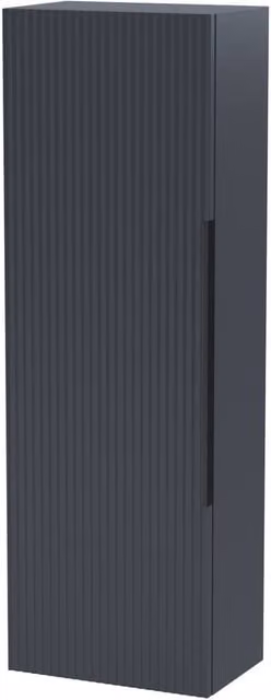 Balterley Fluted Front Wall Hung Single Door Tall Storage Unit in Matt Dark Grey, H 120 cm x W 40 cm x D 40 cm