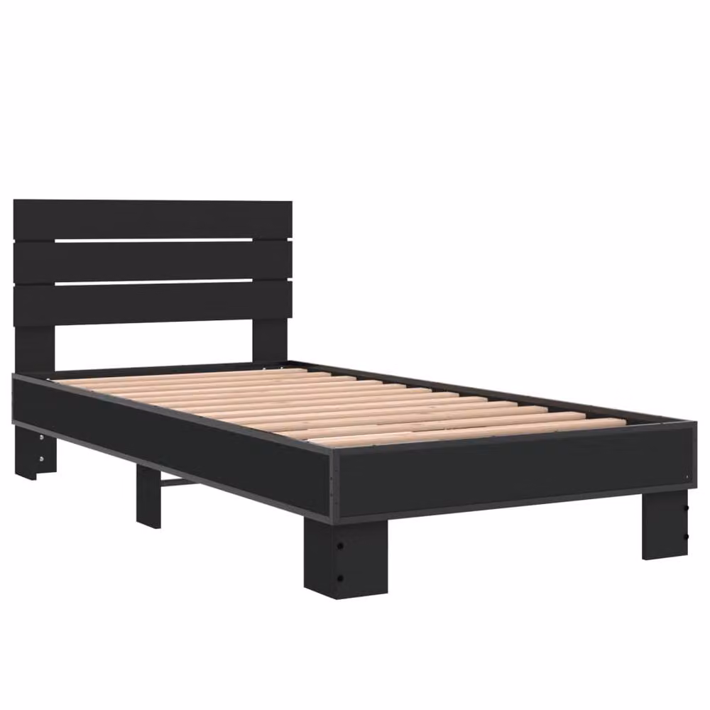 Berkfield Home Small Single Bed Frame in Black, W/D/H: 75 x 190 x 30 cm – 3