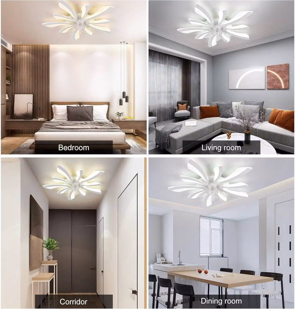 Garwarm Dimmable LED Ceiling Fan with Remote Control and Timer, White – 4