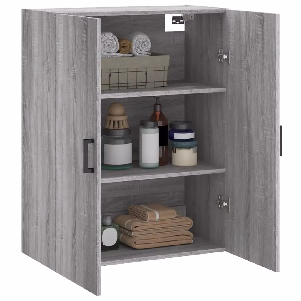 Berkfield Home Wall Mounted Cabinet in Grey Sonoma, W: 69.5 cm, D: 34 cm, H: 90 cm – 3