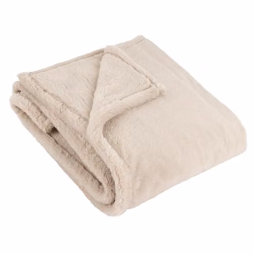 Riva Home Kallu Reversible Double-Sided Faux Fur Throw in Beige, W/D/H: 130 x 180 cm – 1