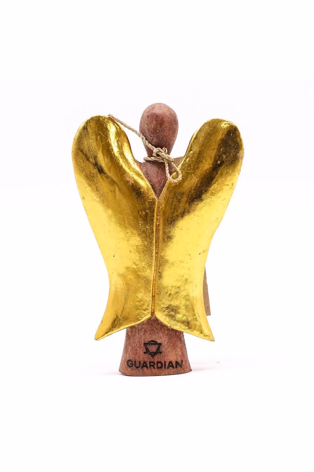 KDMD Hati Hati Angel Guardian Handcrafted Gold Wooden Sacred Gift, Height: 15 cm – 2