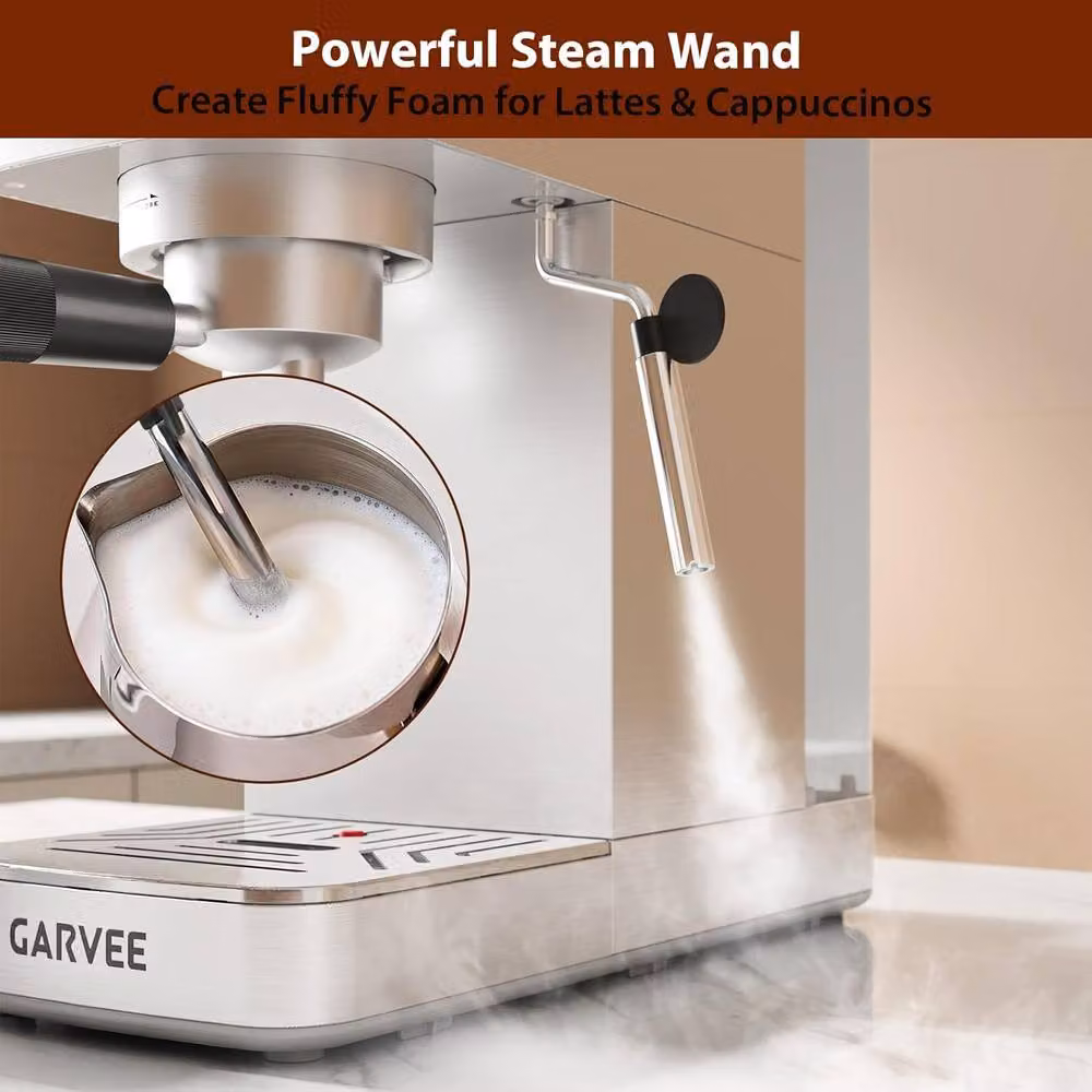 London Boutique Silver Bean to Cup Espresso Coffee Machine with 15-Bar Pressure and Steam Wand – 4