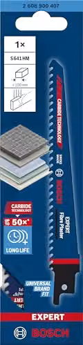 Bosch Professional Expert Fibre Plaster S 641 HM Carbide Tipped Reciprocating Saw Blade for Stone, Length: 150 mm, Blue/Multicolour – 2