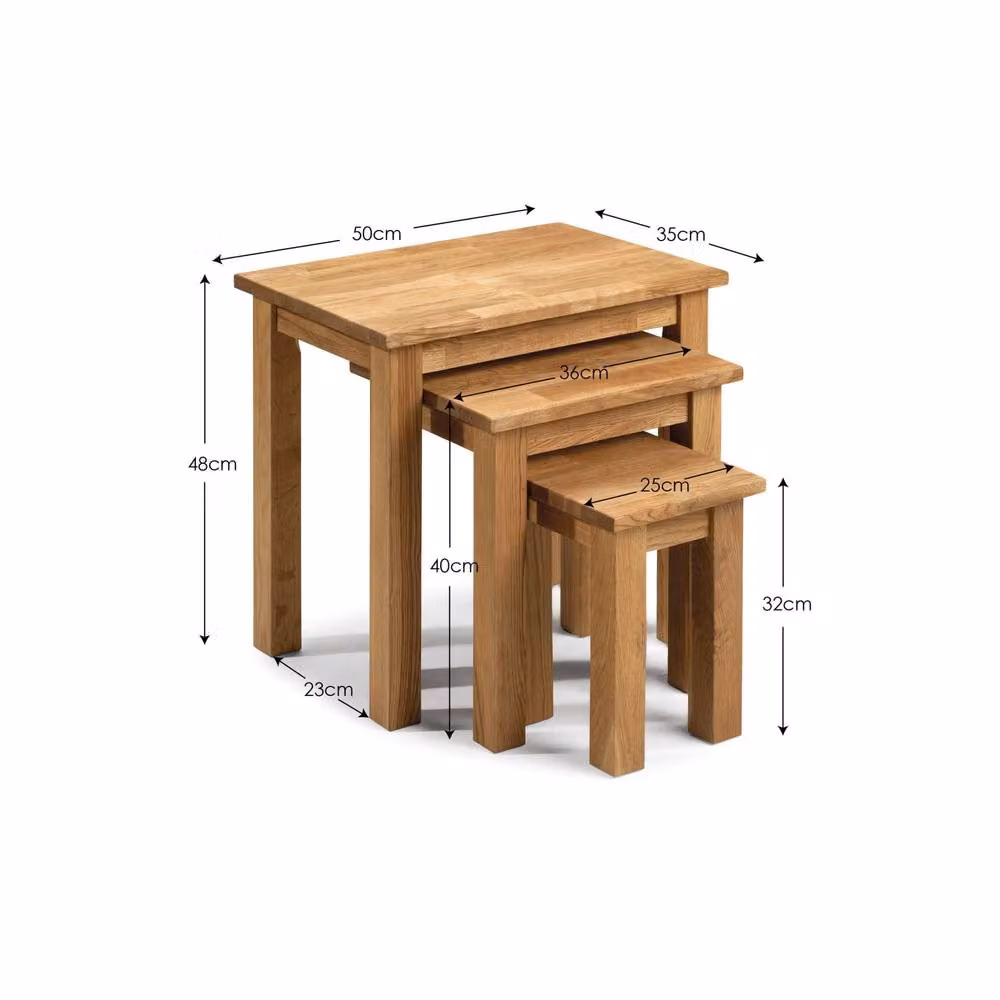 Cheshire Kirkhaven Nest of 3 Tables in Oak and Brown Wood – 3