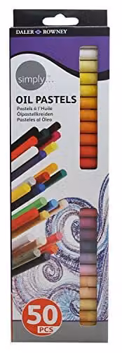 Daler-Rowney Simply Oil Pastel Set, 50 Pieces, Multicolour