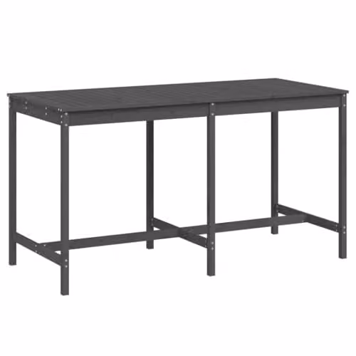 vidaXL Grey Solid Pine Garden Table, W: 203.5 cm, D: 90 cm, H: 110 cm