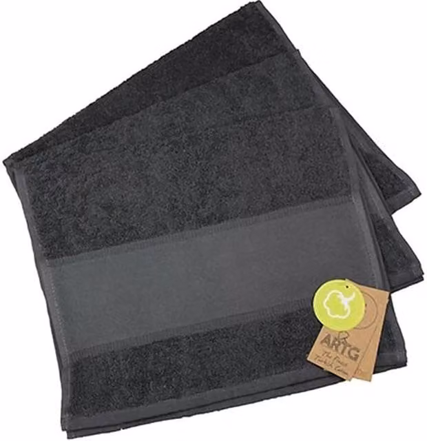 ARTG Print-Me Personalised Embroidered Cotton Guest Towel in Dark Grey – 1