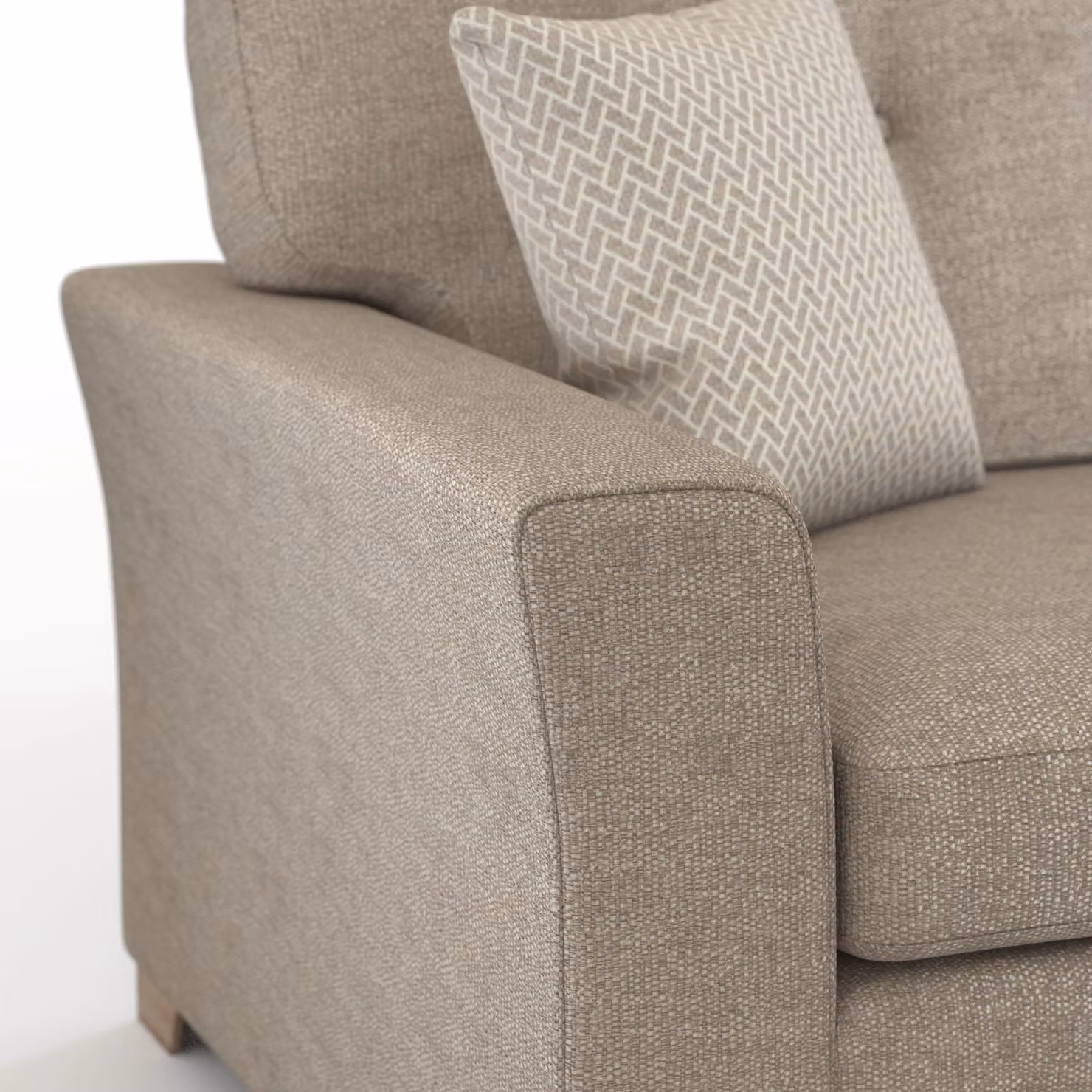 Furnishings For Less UK Hartley 2 Seater Upholstered Sofa with Full Back Tufted Cushions in Grey or Beige – 2