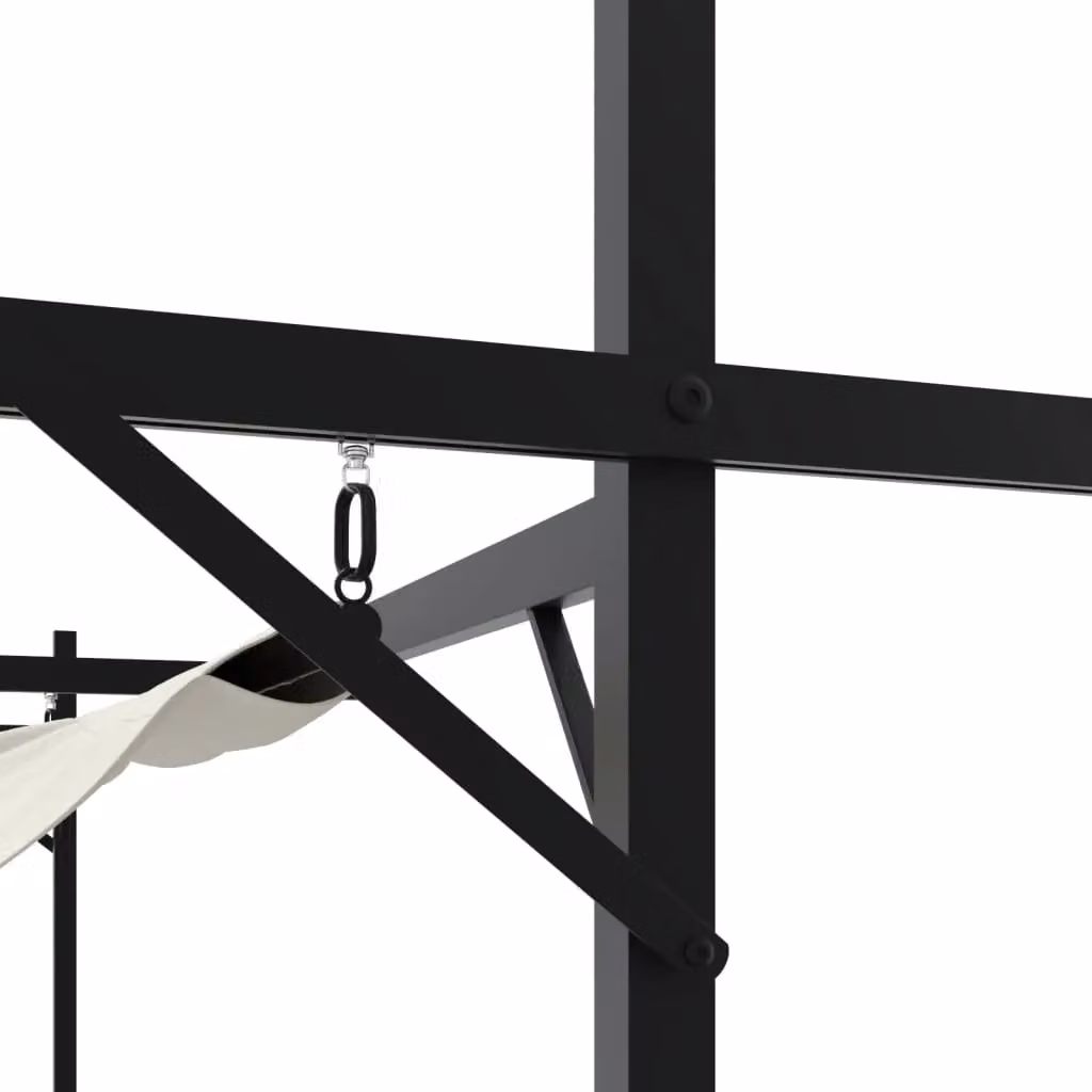 Berkfield Home Pergola with Retractable Roof in Beige, W/D/H: 395 x 292 x 230 cm – 3