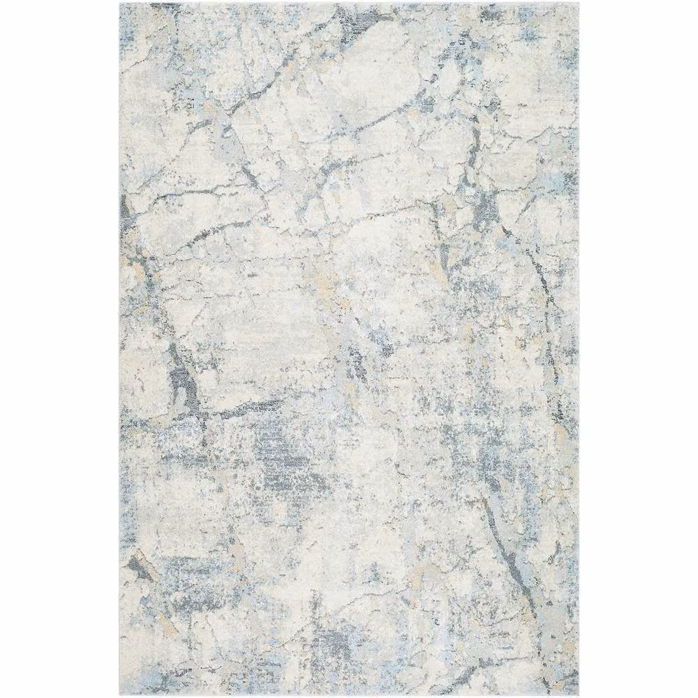 Livabliss Avellino Modern Abstract Marble High Pile Living Room Rug in Grey, Blue and Beige, W: 200 cm, D: 280 cm – 2