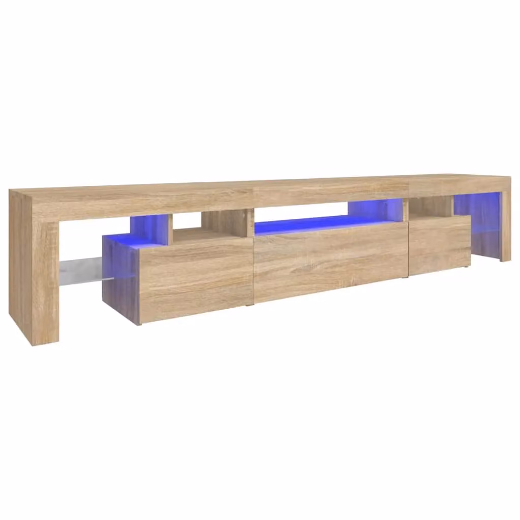 Berkfield Home Modern TV Cabinet with LED Lights in Sonoma Oak, W: 215 cm, D: 40 cm, H: 36.5 cm – 2