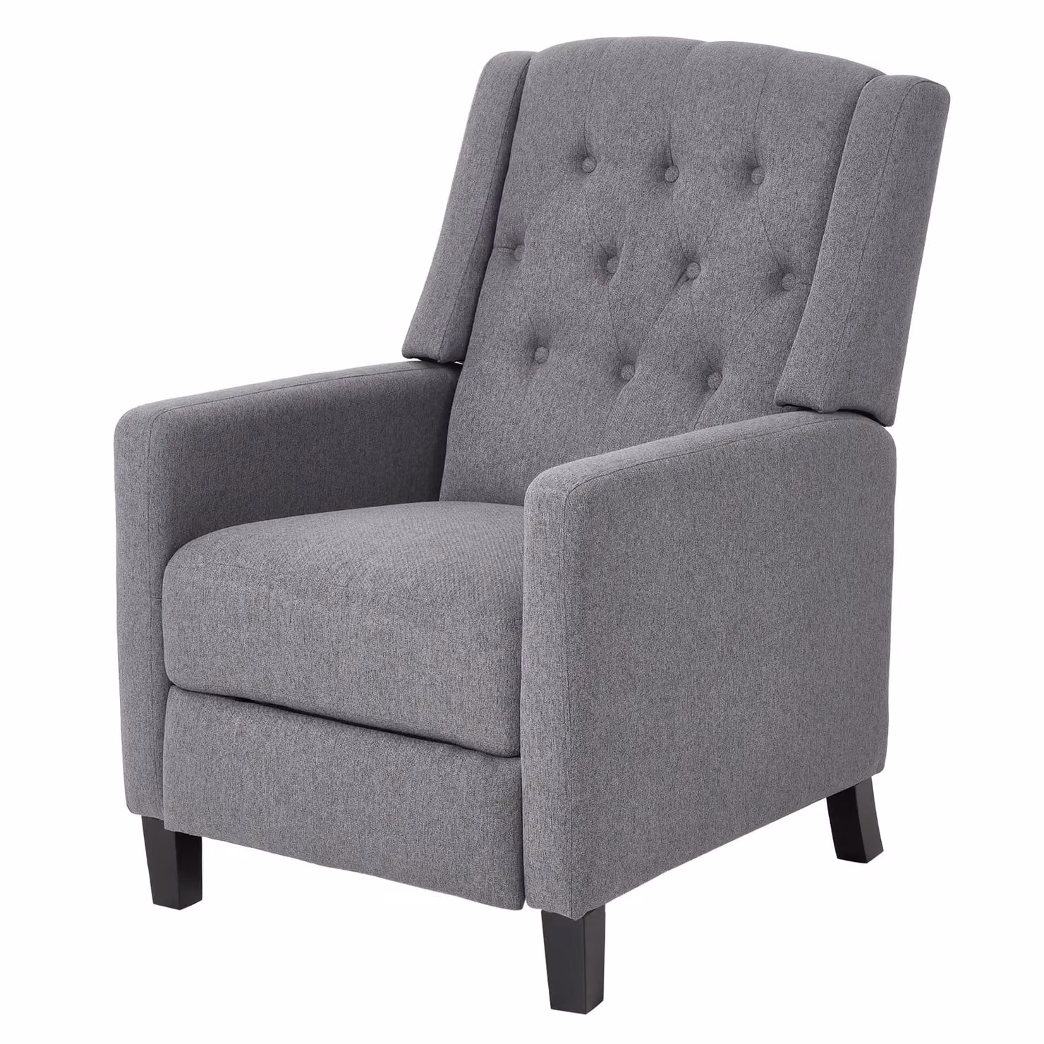 Living and Home Grey Fabric Single Upholstered Pushback Recliner Armchair – 2
