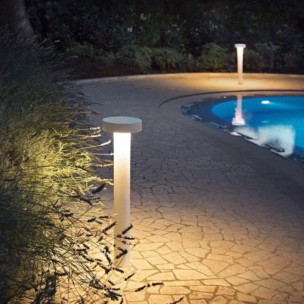 Netlighting Tesla 4 Light LED Outdoor Bollard Light in White, IP44 Rated, Warm White – 2