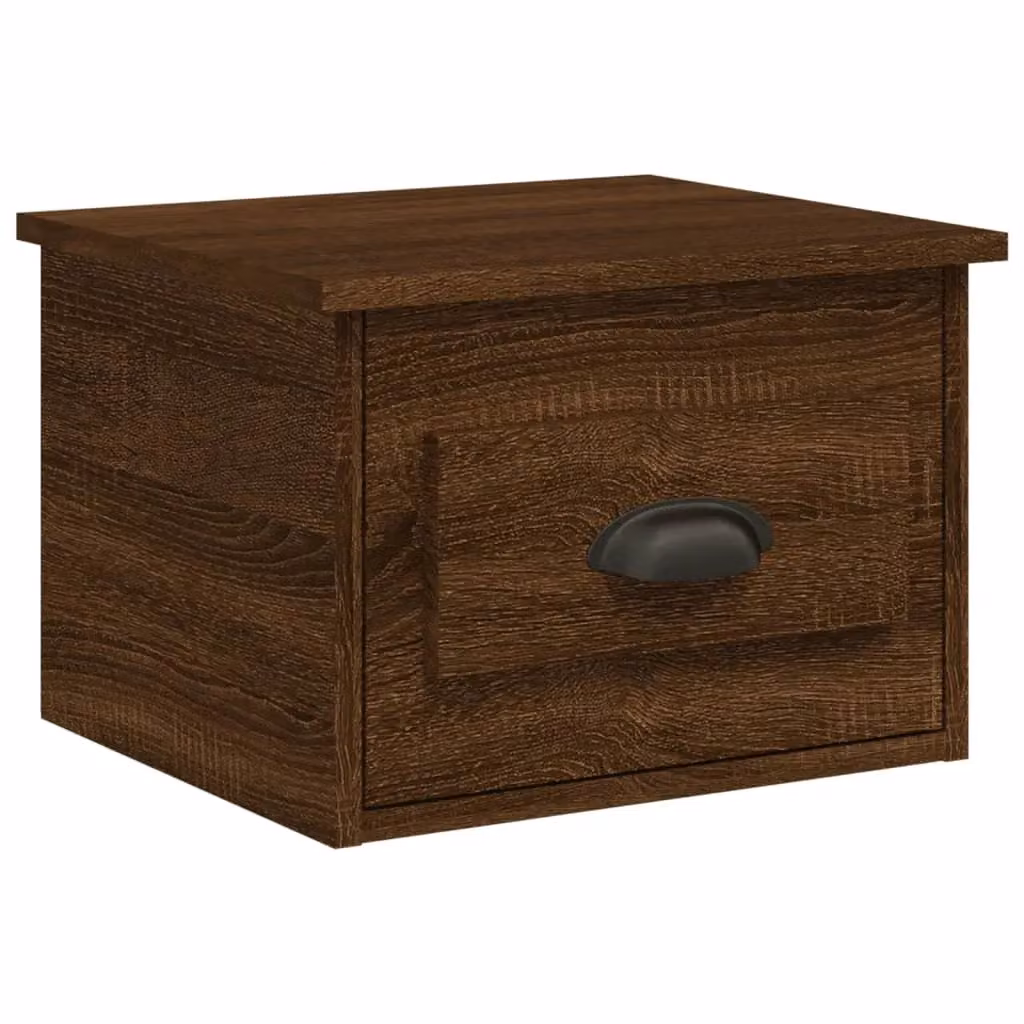 Berkfield Home Wall-mounted Bedside Cabinets, 2 Piece, Brown Oak, W: 41.5 cm, D: 36 cm, H: 28 cm – 4