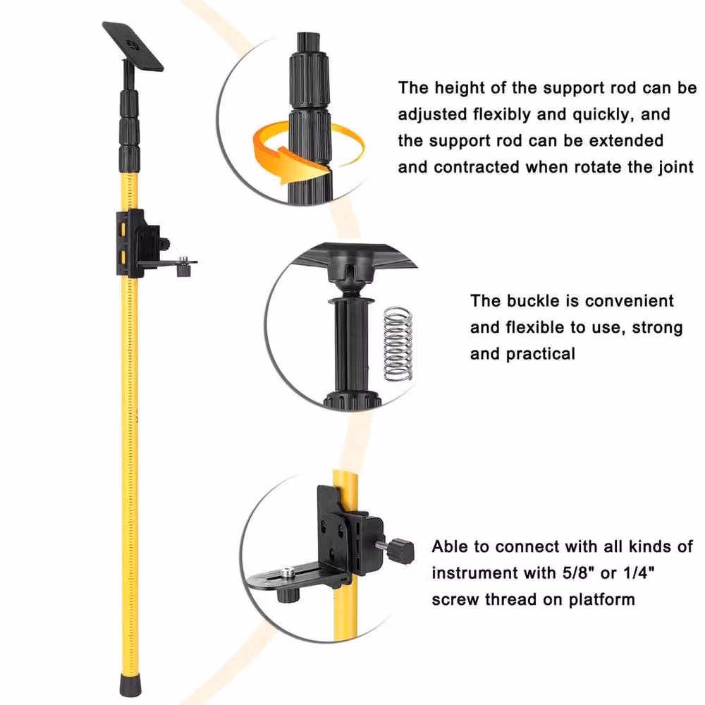 PAWNORA Lasers Level Telescoping Support Tension Rod in Yellow – 2