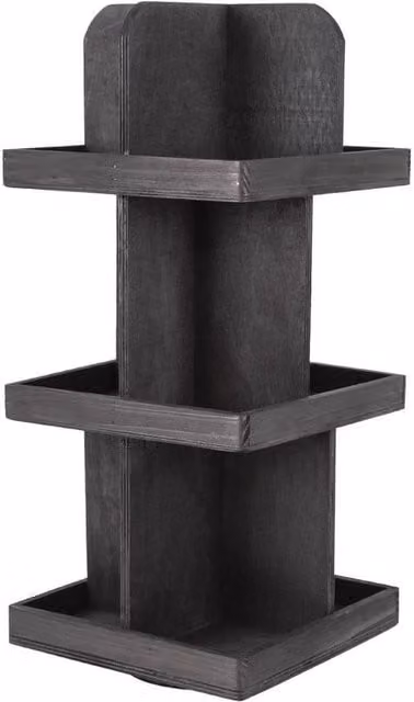 EONLION Rotating Wooden Trading Card Display Stand in Black, Height: 100 cm