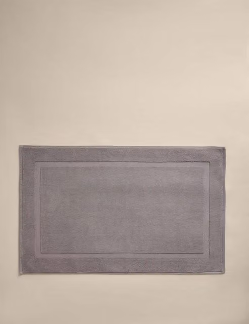 M&S Luxury Egyptian Cotton Marble Grey Non-Slip Bath Mat