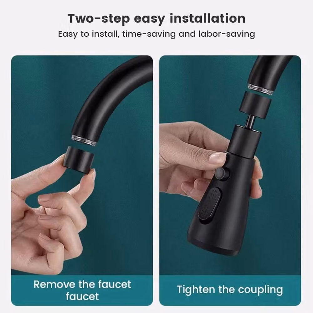 EONLION Black Pull Out Kitchen Tap Spray Head Replacement – 3