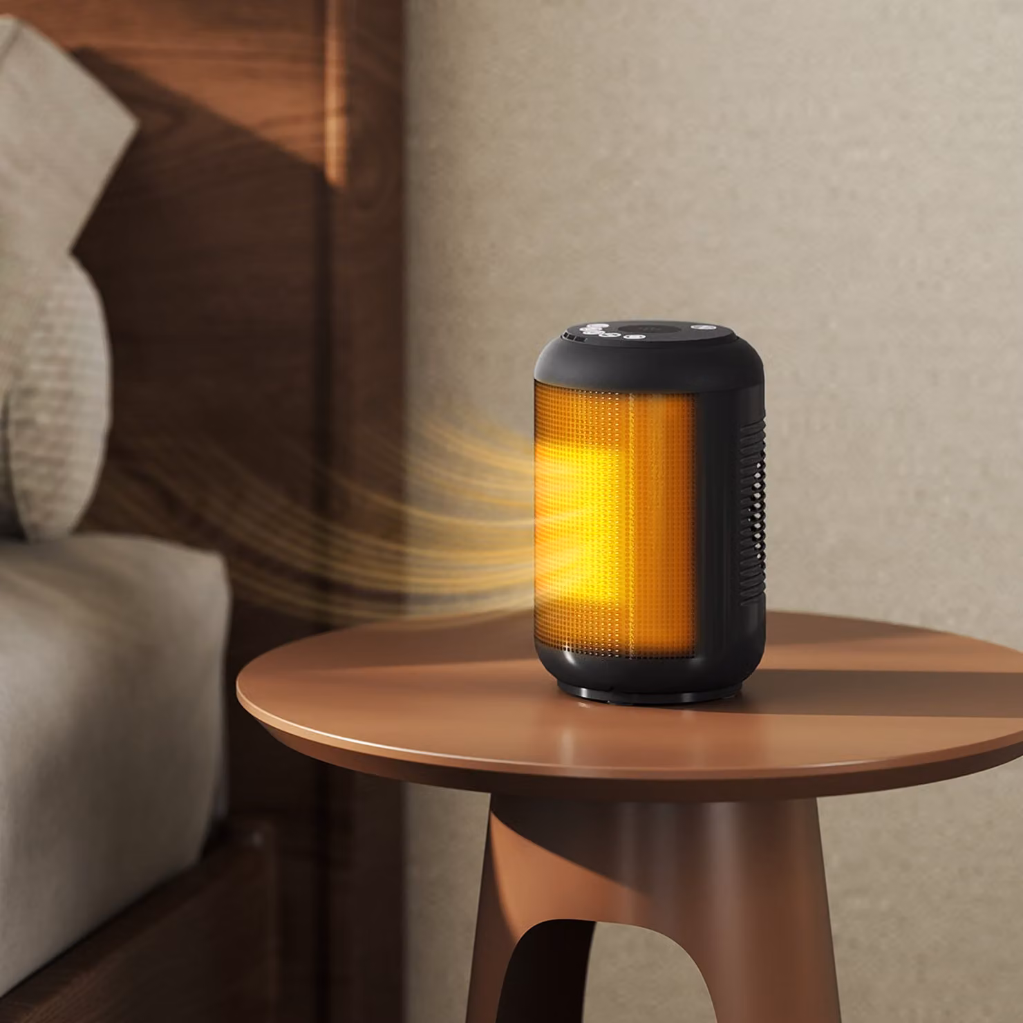 HOMCOM 1500W Ceramic Electric Fan Heater with Timer, Overheat and Tilt Protection, Black – 2