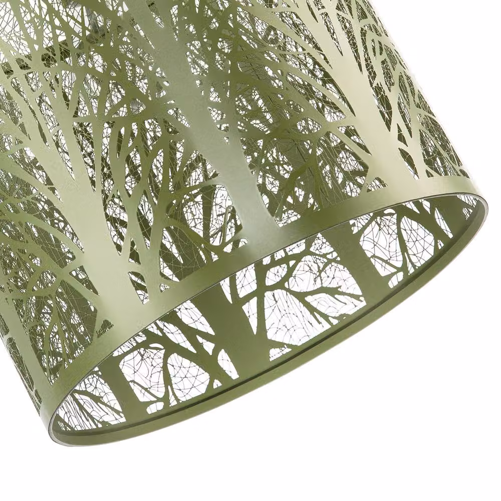 Happy Homewares Metal Forest Design Ceiling Pendant Shade in Green – 2