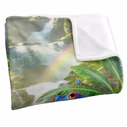 JQ Licensing Jlo Jungle Frogs Silky Touch Super Soft Fleece Throw Blanket, Multicolour, W: 91 cm, L: 147 cm – 2