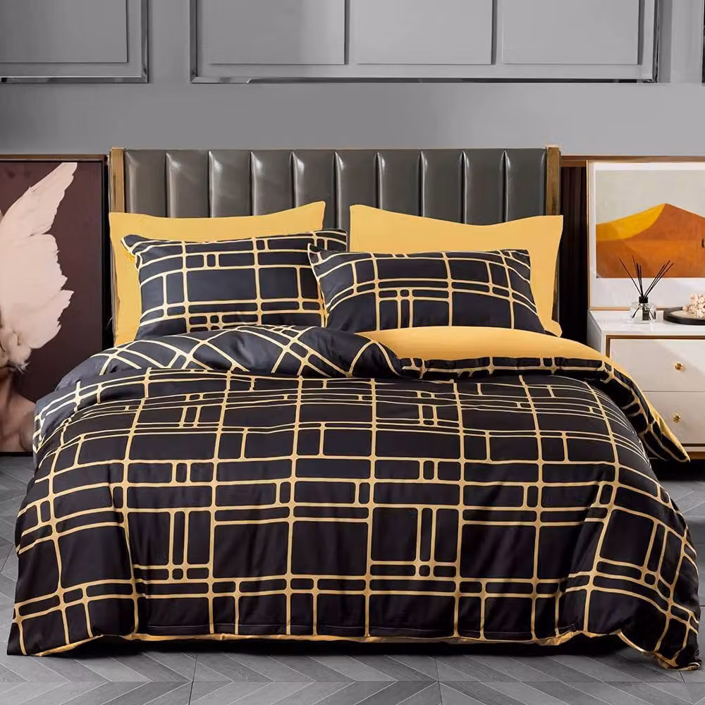 Grace Premium Microfibre Duvet Cover Set in Gold, Double, 140 x 200 cm – 2